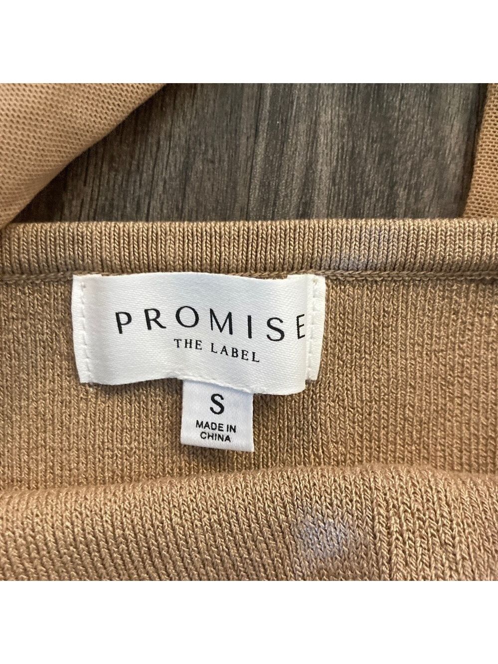 Promise the Label Shaper Fit Cross-Front Rib-Knit Corset Top in Taupe/Tan- NWOT - Picture 6 of 6